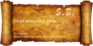 Stefanovits Dea névjegykártya